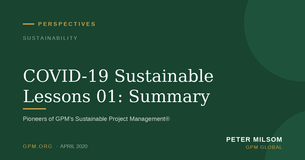 COVID-19 Sustainable Lessons 01: Summary