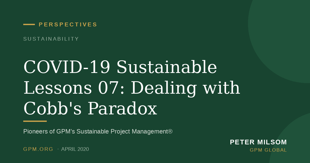 COVID-19 Sustainable Lessons 07: Dealing with Cobb's Paradox