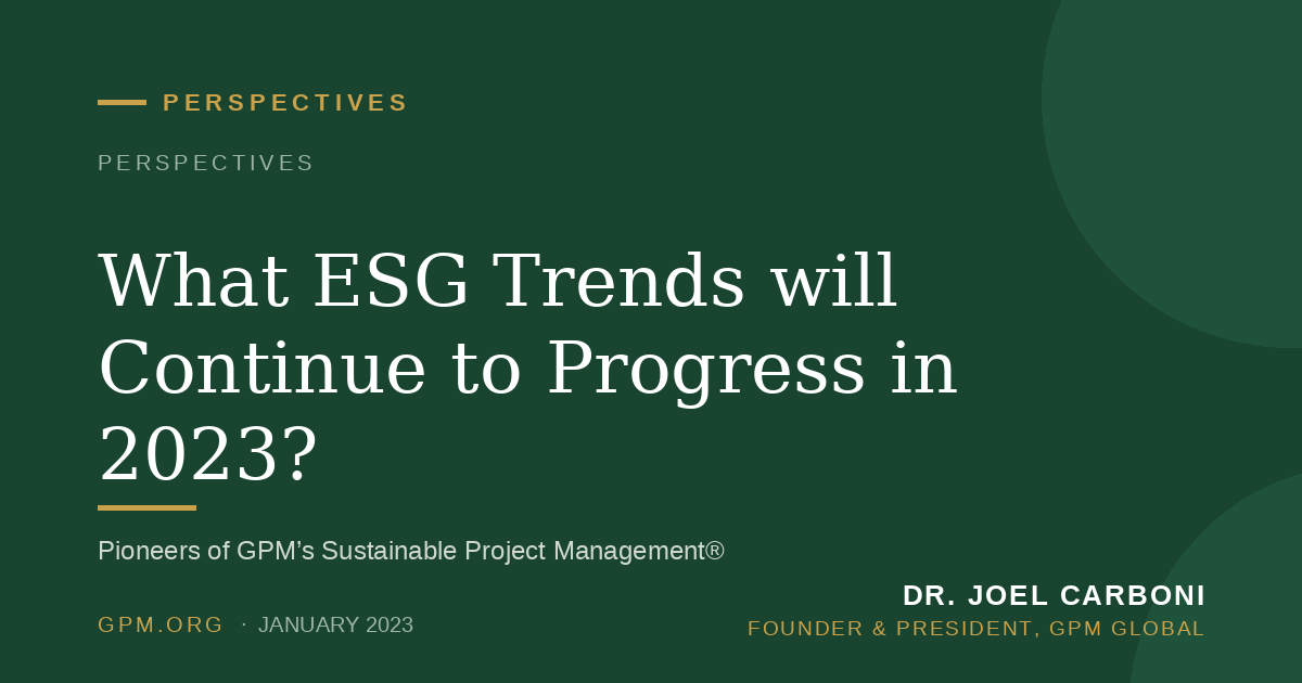 What ESG Trends will Continue to Progress in 2023?