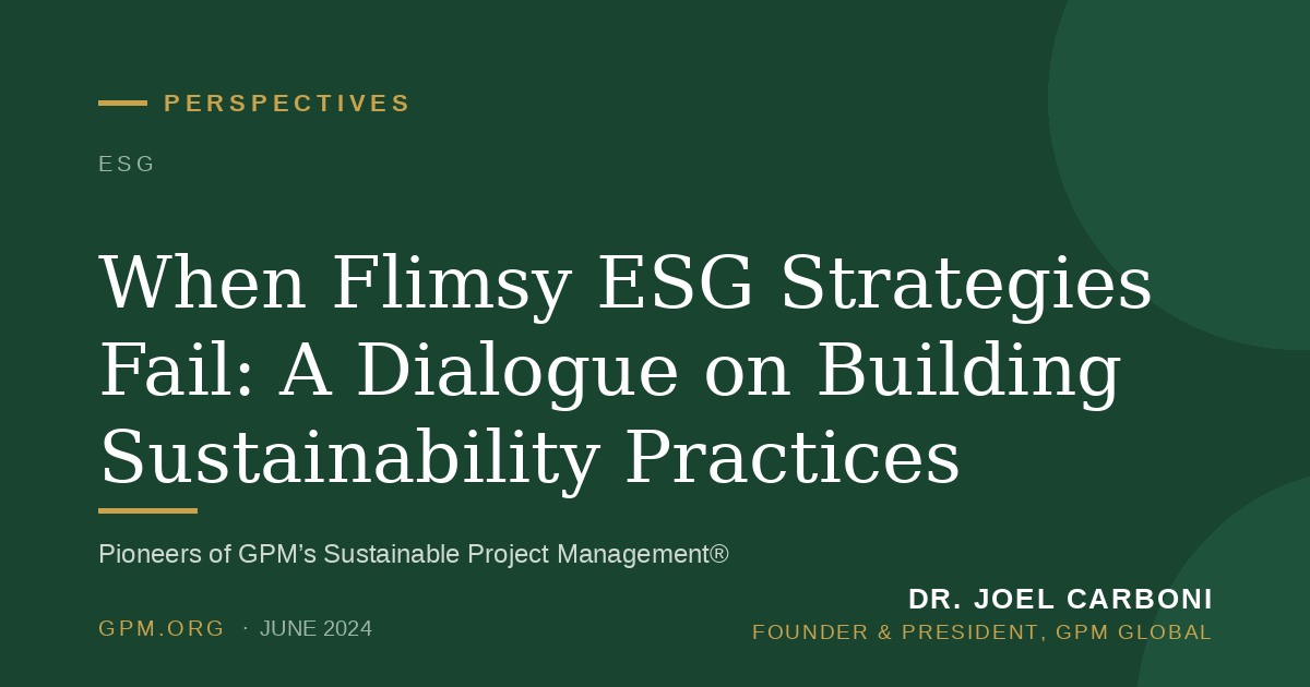 When Flimsy ESG Strategies Fail: A Dialogue on Building Sustainability Practices