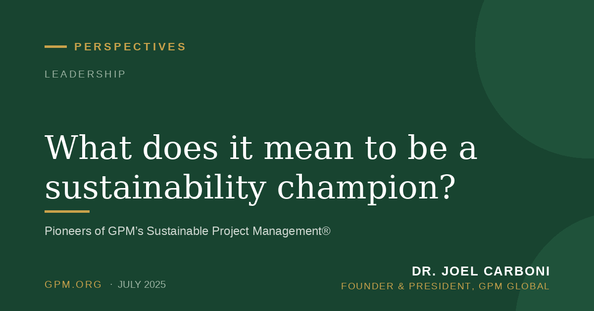 What does it mean to be a sustainability champion?
