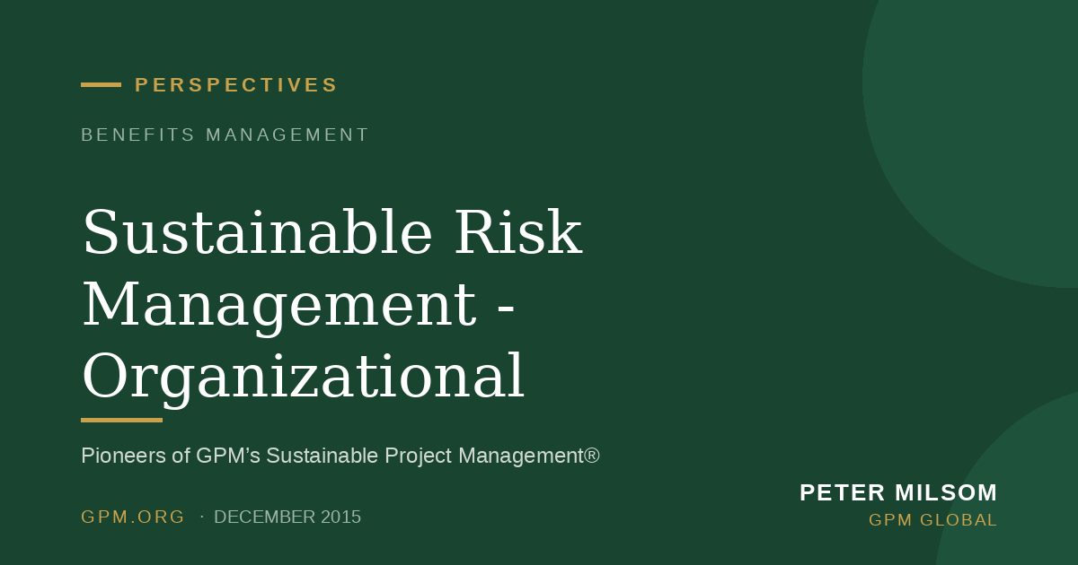Sustainable Risk Management - Organizational Competencies
