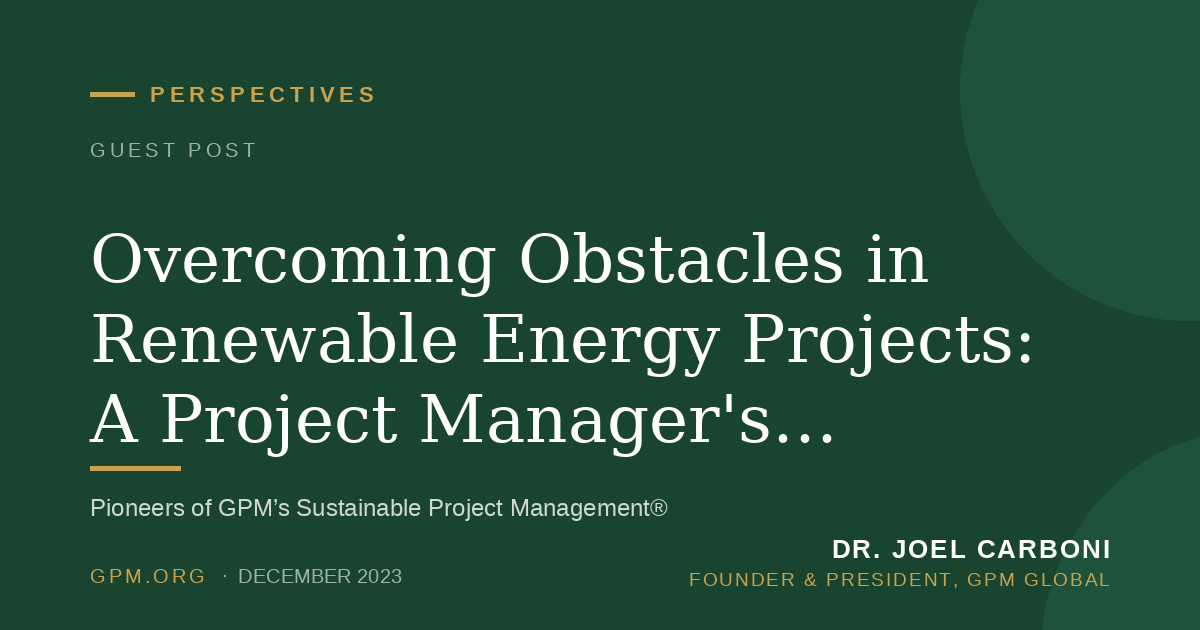 Overcoming Obstacles in Renewable Energy Projects: A Project Manager's Perspective with Agrivoltaic