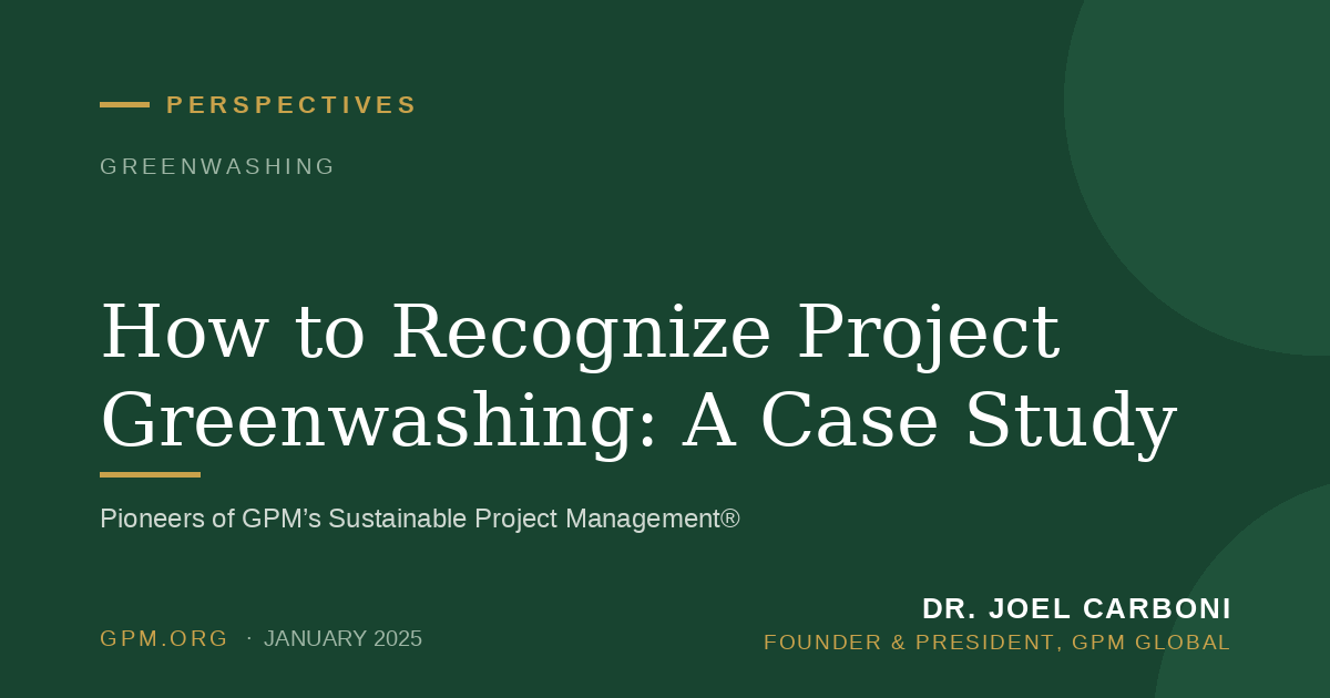 How to Recognize Project Greenwashing: A Case Study
