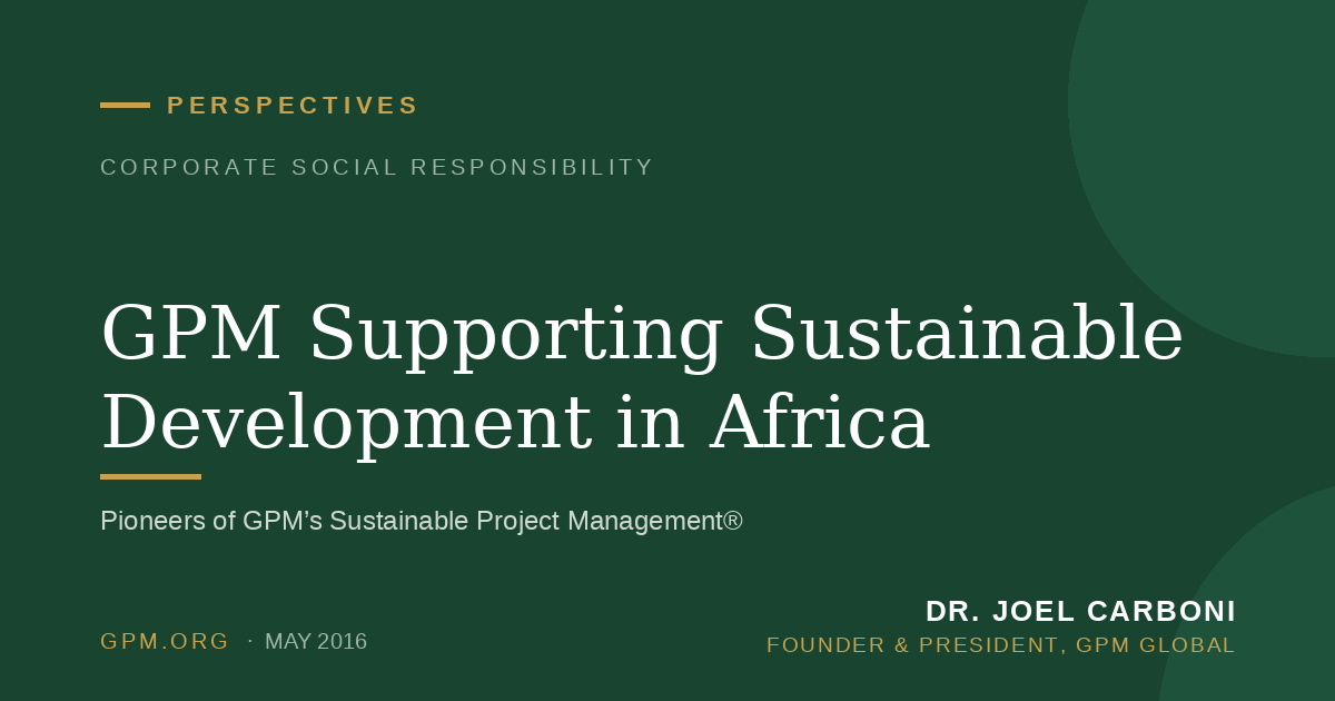 GPM Supporting Sustainable Development in Africa