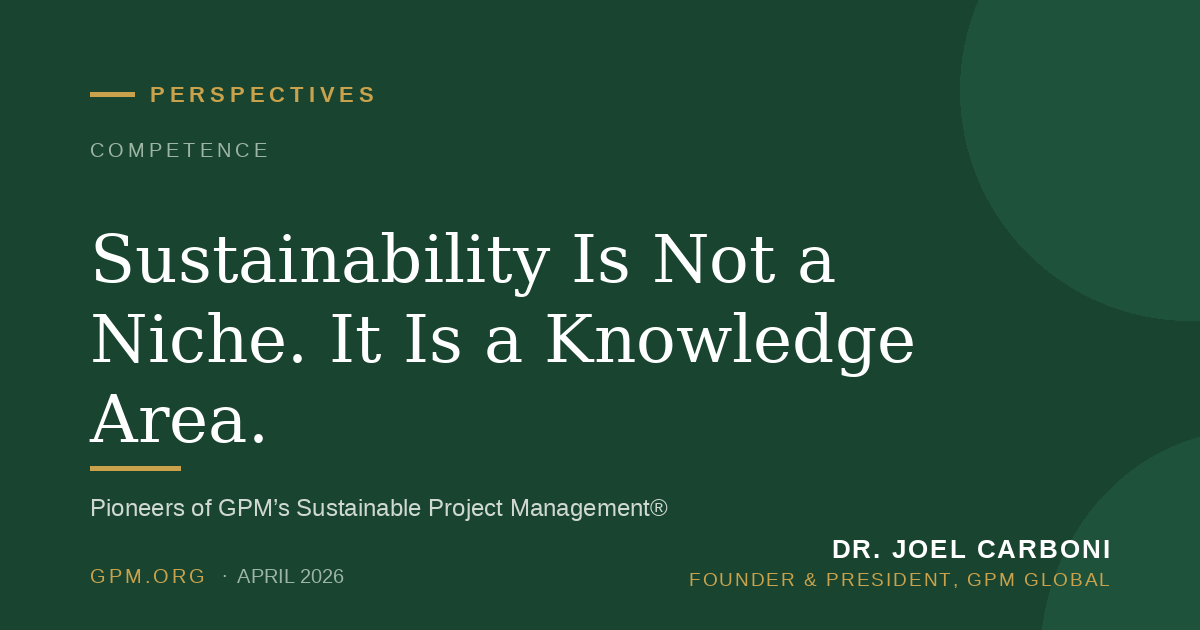 Sustainability Is Not a Niche. It Is a Knowledge Area.