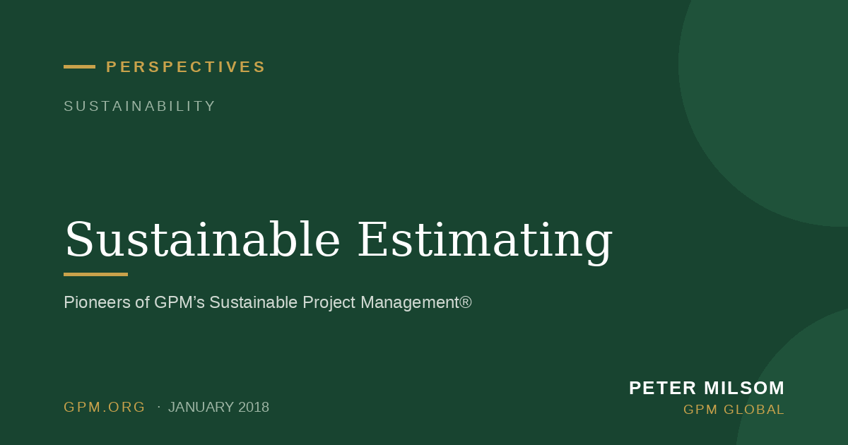 Sustainable Estimating