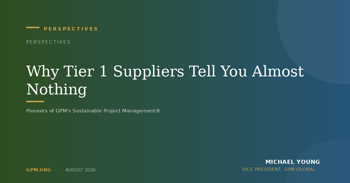 Why Tier 1 Suppliers Tell You Almost Nothing
